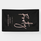 Bannière rose Gold & Black 40 Anniversaire (Horizontal)