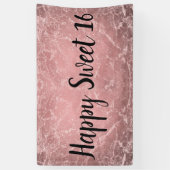 Bannière rose Gold Rose moderne tendance Marble Pa (Vertical)