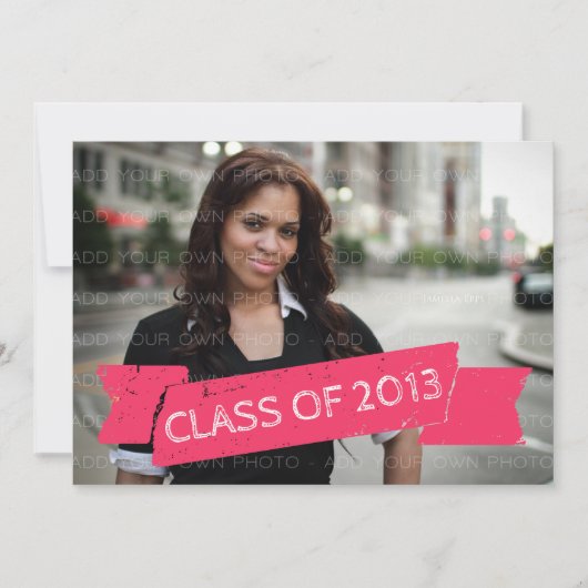 Bannière rose Grunge 2013 Grad Invitation (Devant)