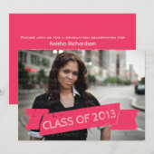 Bannière rose Grunge 2013 Grad Invitation (Devant / Derrière)