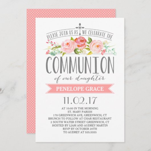 Bannière rose | Invitation à la communion (Devant / Derrière)