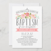Bannière rose | Invitation au baptême de fille (Devant)