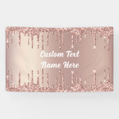 Bannière rose Parties scintillant or brillante ave (Horizontal)