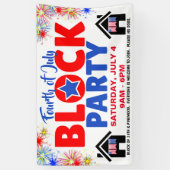 Bannière rouge blanche et bleue du Parti du Bloc (Vertical)