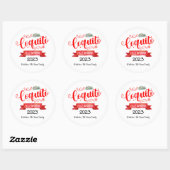 Bannière rouge Coquito Sticker Feliz Navidad Round (Feuille)