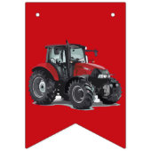 Bannière rouge d'anniversaire de ferme de tracteur (Premier drapeau)