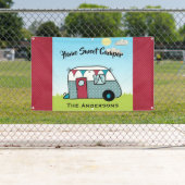 Bannière rouge et Turquoise rétro (En situation)