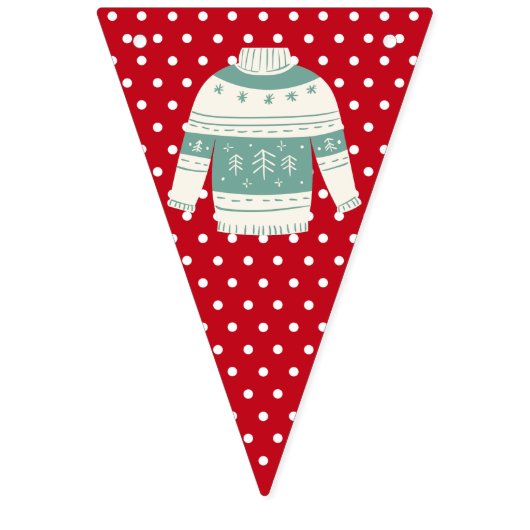 Bannière rouge et verte de la fête du pull moche (Deuxième drapeau)