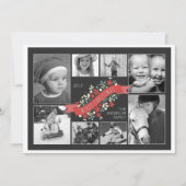 Bannière rouge Joyeux Noël 8 Carte photo (Devant)