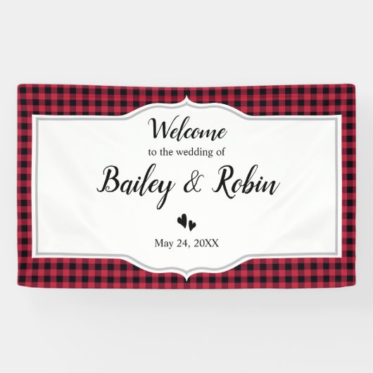 Bannière rouge noir à tampon classique Buffalo pla (Horizontal)