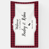 Bannière rouge noir à tampon classique Buffalo pla (Vertical)