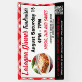 Bannière rouge pour dîner de lasagnes du Fonds de  (Vertical)