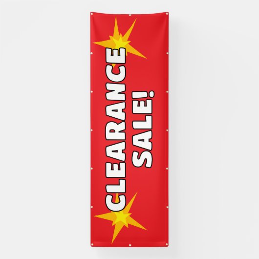 Bannière rouge Vente de compensation (Verticale)