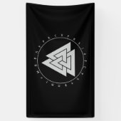 Bannière Runes Cercle Valknut (3'x5') (Vertical)