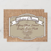 Bannière Rustique Burlap Imprimer Invitations Mari (Devant / Derrière)