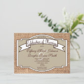 Bannière Rustique Burlap Imprimer Invitations Mari (Debout devant)