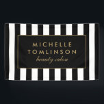 Bannière Salon Grandes Noires et Blanches<br><div class="desc">Coordonner avec le modèle de carte d'affaires Black and White Stripes Salon III et les fournitures de bureau d'ici 12 h. Votre nom ou nom d'entreprise est élégamment affiché sur un arrière - plan rayé noir et blanc pour une esthétique très chic et design. Cette bannière customisée est idéale pour...</div>