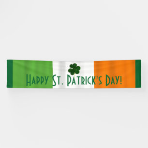 Bannière Shamrock du drapeau irlandais de la Sain