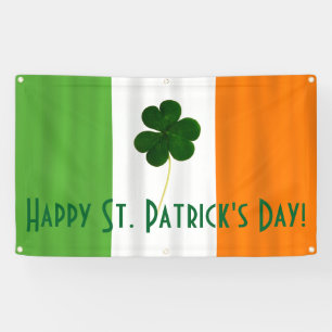 Bannière Shamrock du drapeau irlandais de la Saint