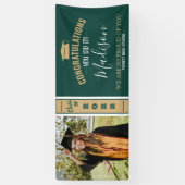 Bannière simple Elegant Green 1 Photo Graduation (Vertical)