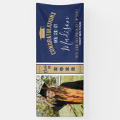 Bannière simple Elegant Navy Blue 1 Photo Graduati (Vertical)