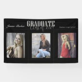 Bannière simple moderne Black Photo Graduation Par (Horizontal)