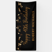 Bannière Simplistic Black & Gold Joyeux Anniversai (Vertical)