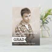 Bannière solide Faire-part de graduation photo (Debout devant)