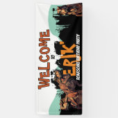 Bannière T-Rex de bienvenue - Symbole du parti Din (Vertical)