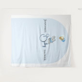 Bannière Tapisseries Eléphant Bleu (Devant (Horizontal))