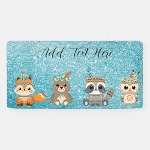 Bannière Tribal Woodland Animaux