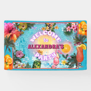 Bannière Tropical Party (personnalisable)