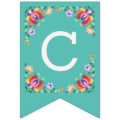 Bannière turquoise Fiesta Floral Cinco de Mayo Bun (Deuxième drapeau)