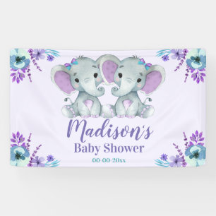 Bannière Twin Elephant Banner Signe Arrière-plan s