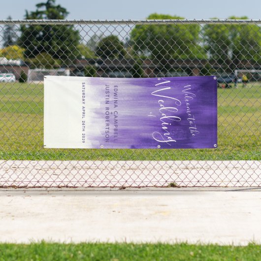 Bannière ultra-violette pourpre d'accueil d'art de (En situation)