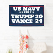 Bannière US NAVY pour Trump Vance 2024 (En situation)