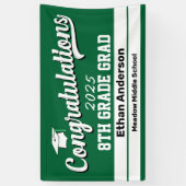 Bannière verte et blanche de 8e année (Vertical)