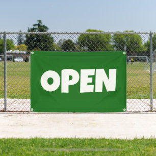 Bannière verte OPEN