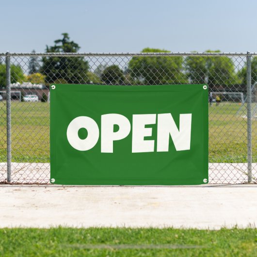 Bannière verte OPEN (Insitu)