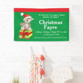 Bannière verte rouge d'événement de fayre de Noël (En situation)