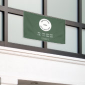 Bannière verte simple avec logo d'entreprise perso (Bâtiment extérieur)
