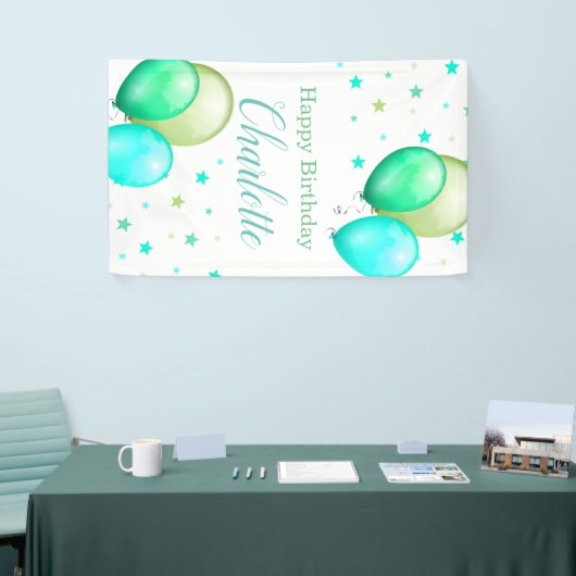 Bannière verticale d'anniversaire de ballons (Salon professionnel)