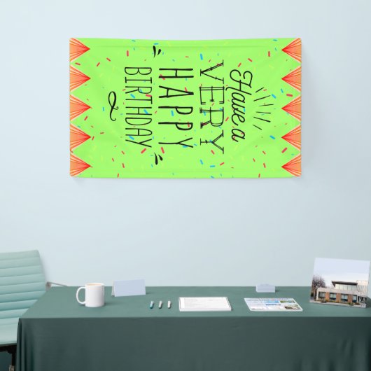 Bannière verticale unique de joyeux anniversaire (Salon professionnel)