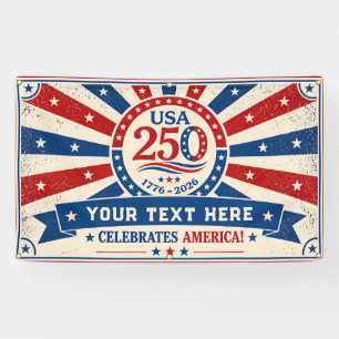 Bannière Vintage America 250 Fête patriotique USA