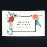 Bannière vintage Florale Motif<br><div class="desc">Coordonnée avec le Vintage Moderne Floral Motif sur le modèle de carte d'affaires White Designer et les fournitures de bureau d'ici 1201h. Votre nom ou nom d'entreprise est élégamment encadré d'un motif floral vintage dans un style moderne. Cette conception fait partie d'une série de fournitures de bureau de coordination. Magasinez...</div>