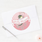 Bannière Vintage mignonne Bébé Girl Douche Sticker (Enveloppe)
