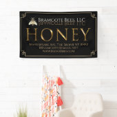 Bannière Vinyl Banner Black Gold Honey abeille (En situation)