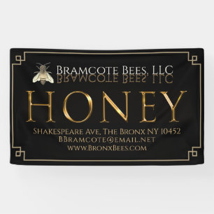Bannière Vinyl Banner Black Gold Honey abeille