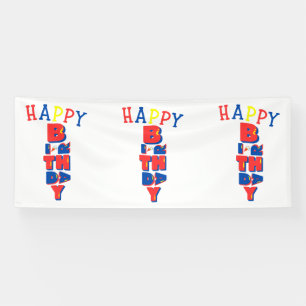 Bannière vinyle 4x10 Joyeux Anniversaire Couleurs