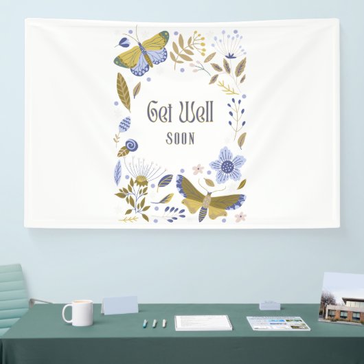 Bannière vinyle 4x6 Get Well Soon Blues (Salon professionnel)